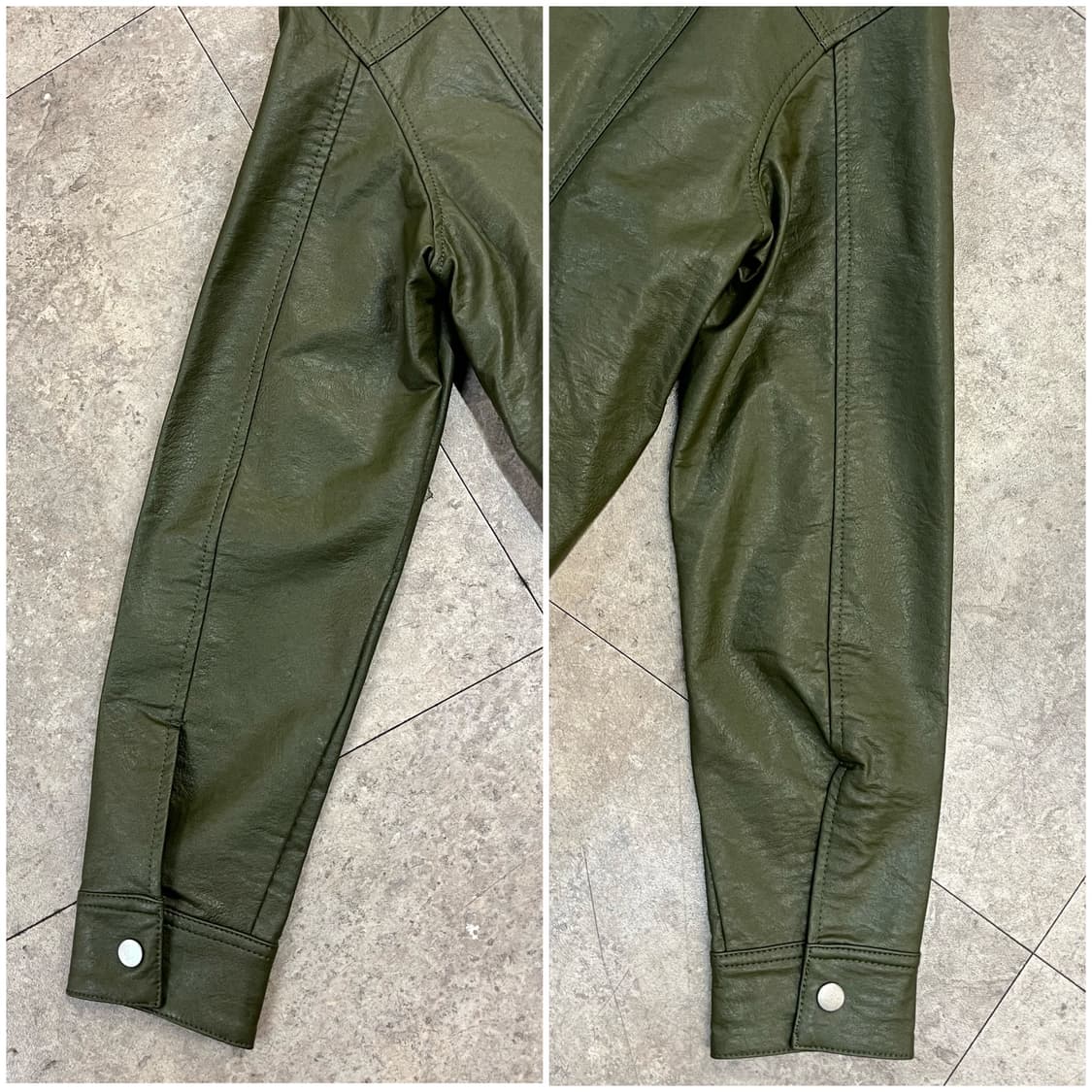 빈티지 레더 자켓 카키 95 #csz2649 상품이미지7