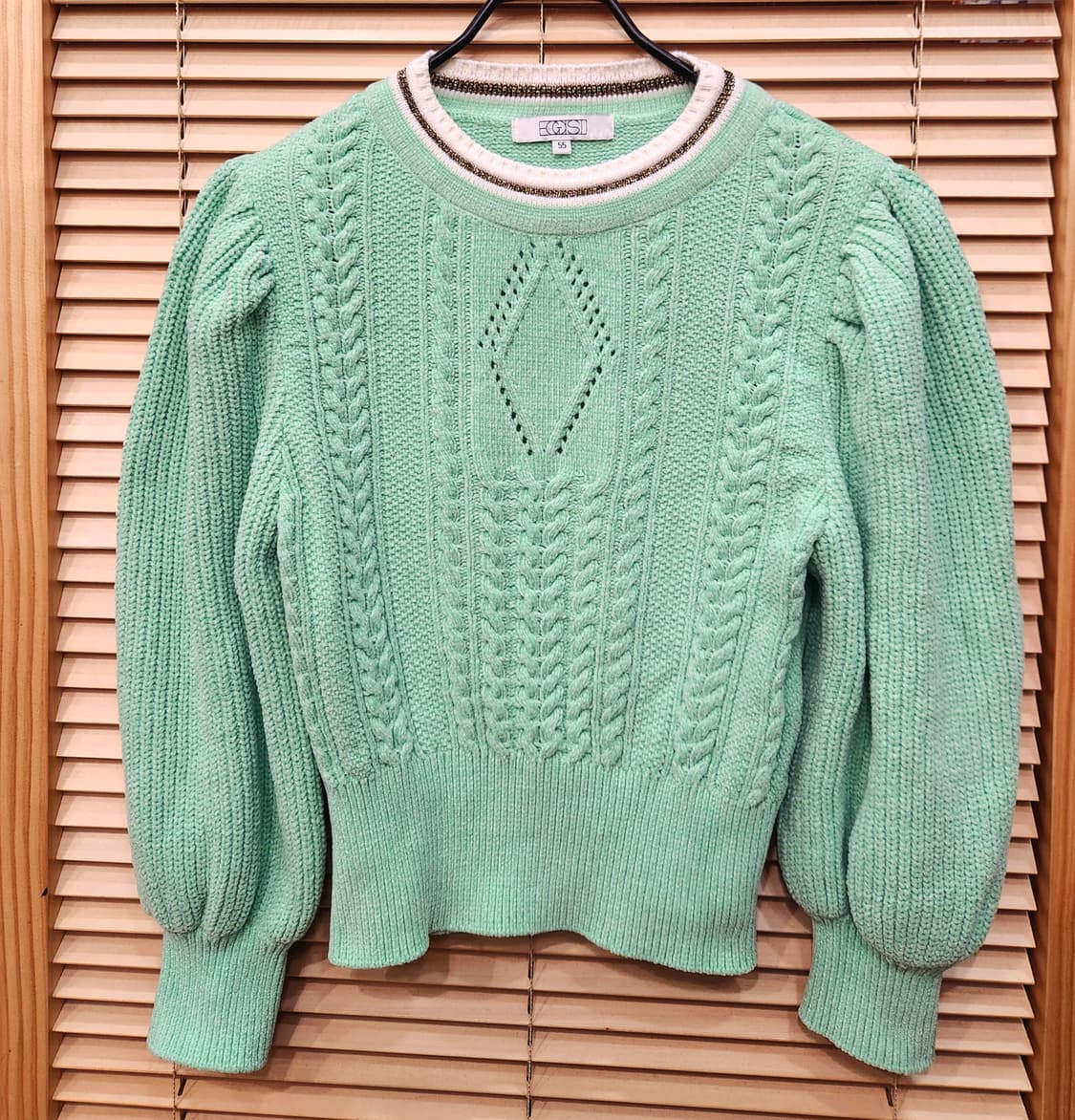 (새상품)에고이스트 볼륨소매 케이블니트55 상품이미지1