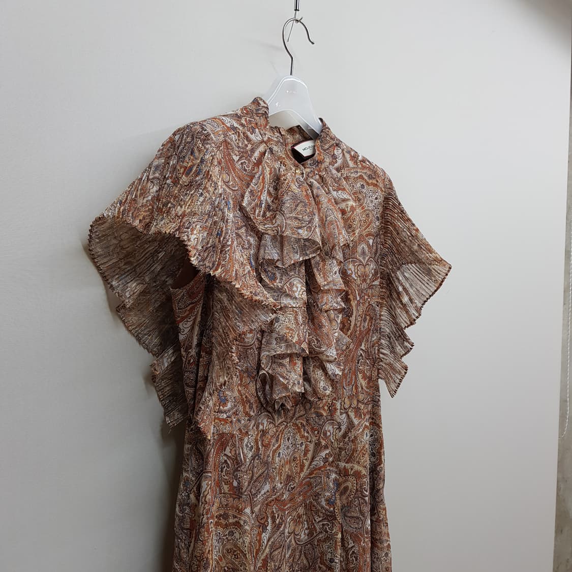 모조에스핀 2021 페이즐리 러플 플리츠 원피스 M사이즈 상품이미지3