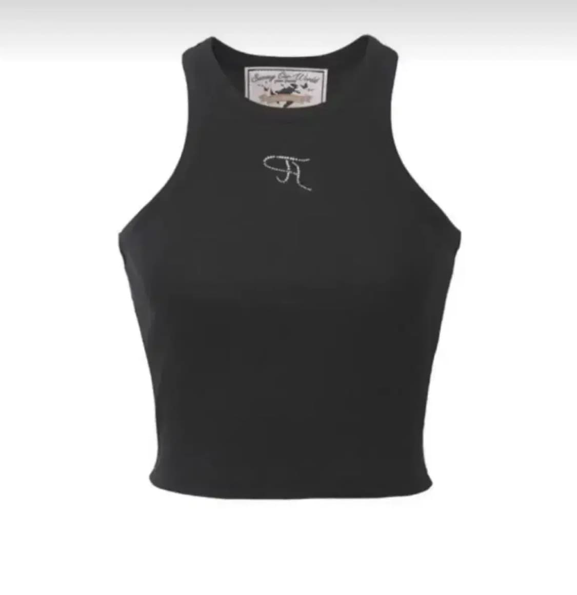 [S] 쓰리타임즈 쥬얼 탱크탑 블랙 상품이미지1