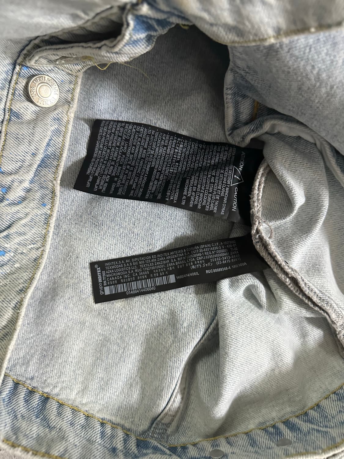 자라 바코드 석상 그래픽 디스트로이드 데님 자켓 상품이미지5