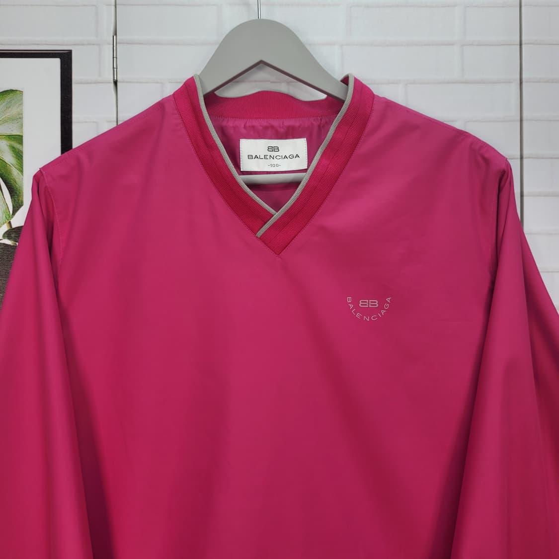 90s 발렌시아가 브이넥 웜업 바람막이 맨투맨 긴팔 티셔츠 100사이즈 상품이미지2