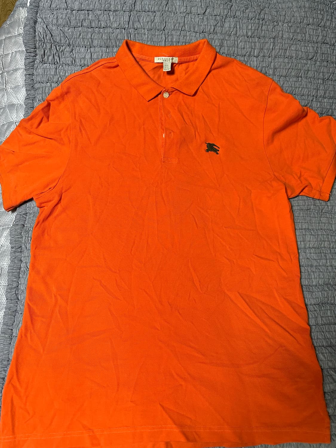 버버리 브릿 오렌지색 반팔 폴로티 상품이미지1