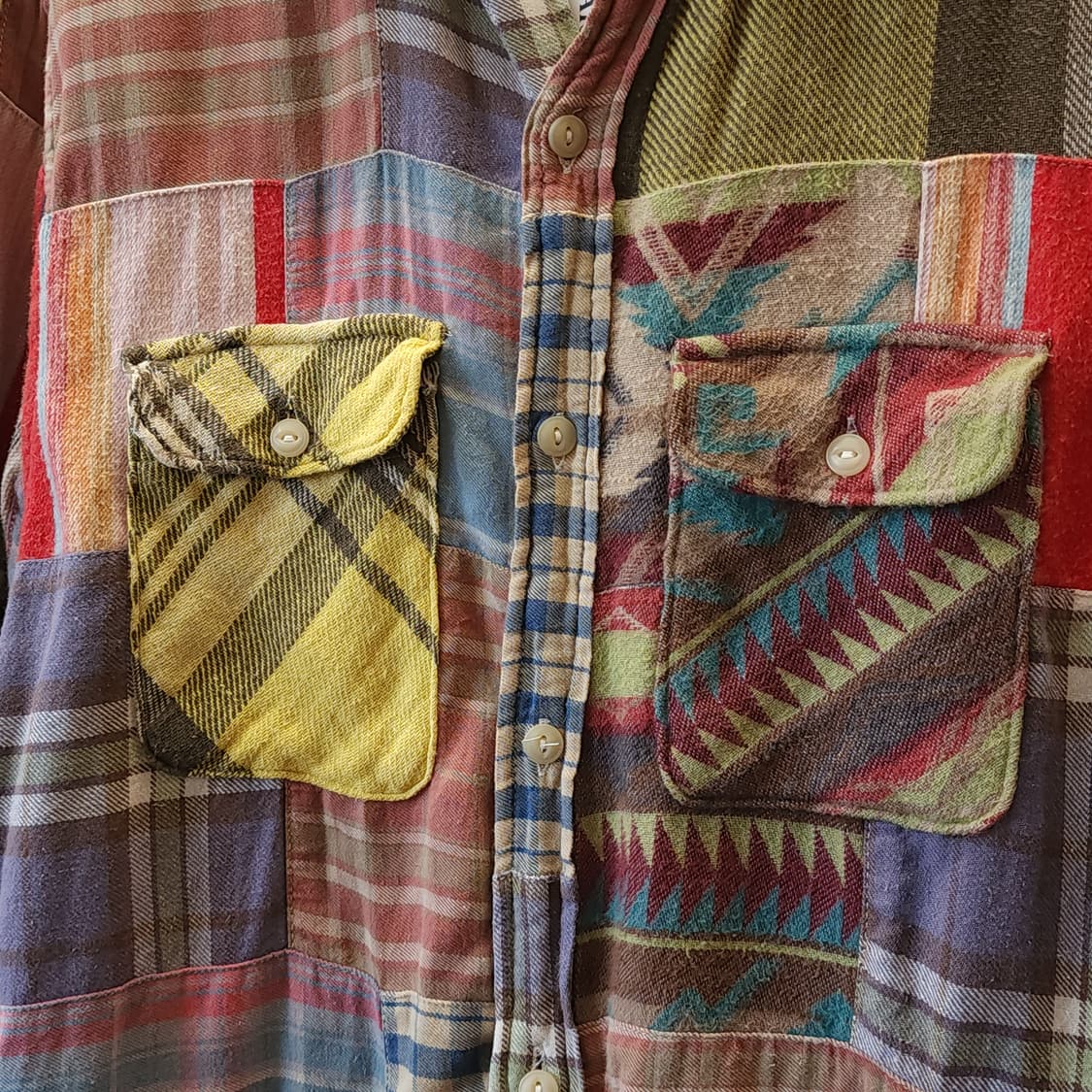 폴로 데님앤서플라이 패치워크 투포켓 체크셔츠 M 상품이미지8