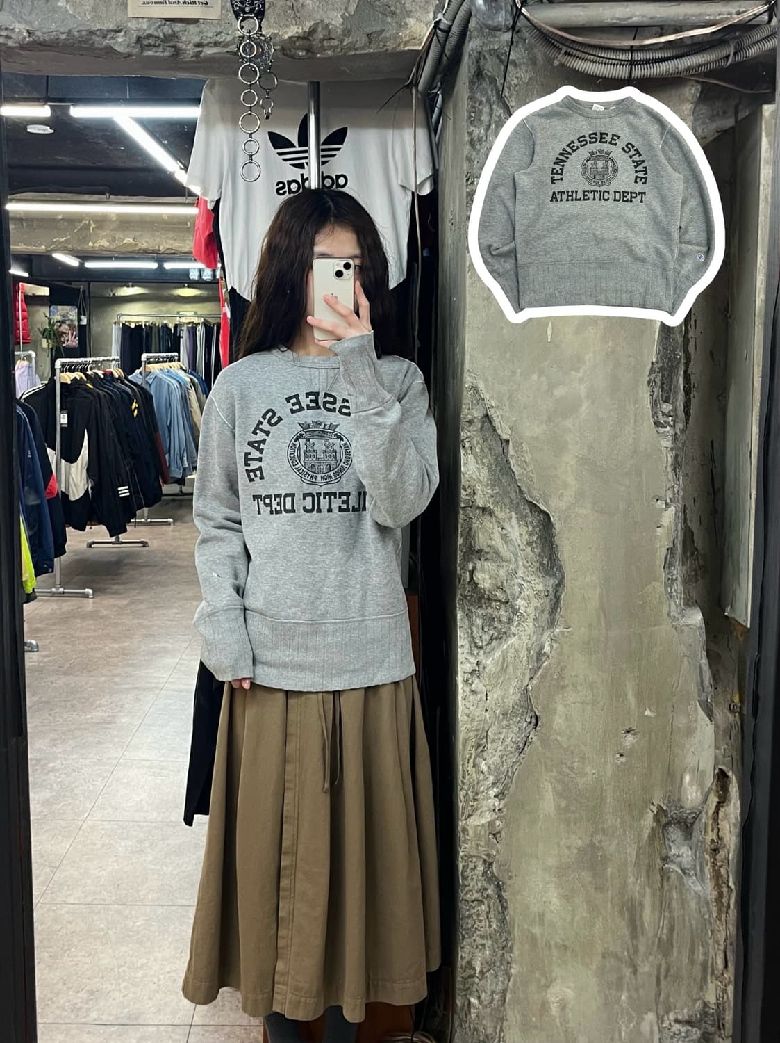 챔피온 기모 맨투맨 그레이 M #csz2382 상품이미지1