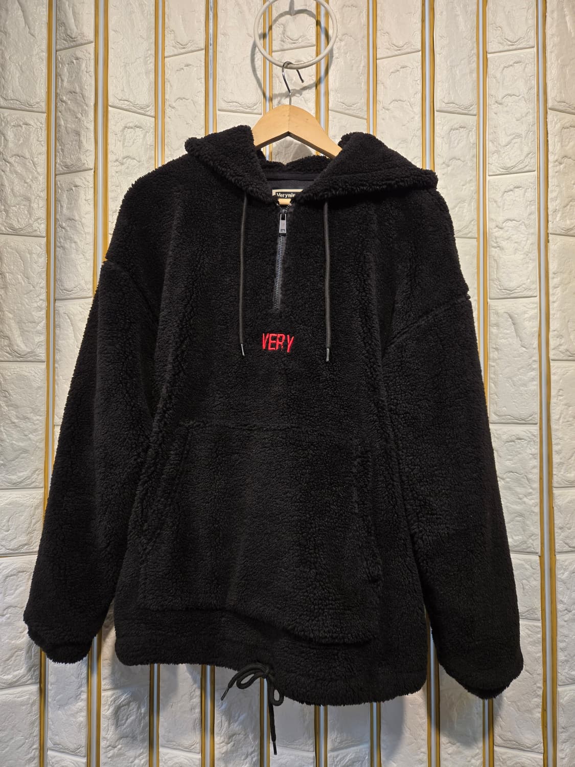 베리나인플럭스 아노락 후드 뽀글이 오버핏 공용가능 S 상품이미지1