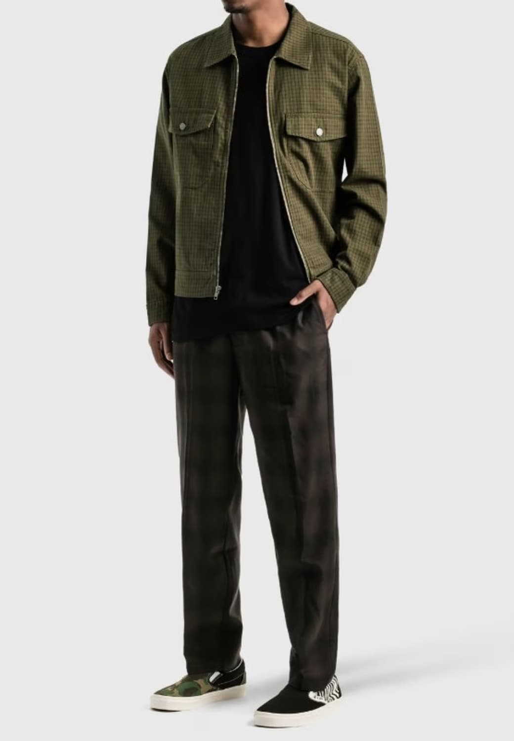 [L] 스투시 쉐도우 플레이드 브라이언 브라운 팬츠 상품이미지3