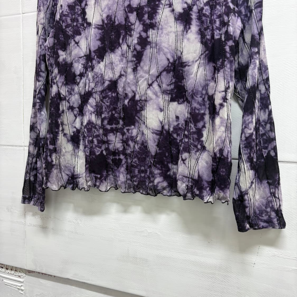 JPN vintage 퍼플 타이다이 시스루 롱 슬리브  상품이미지2