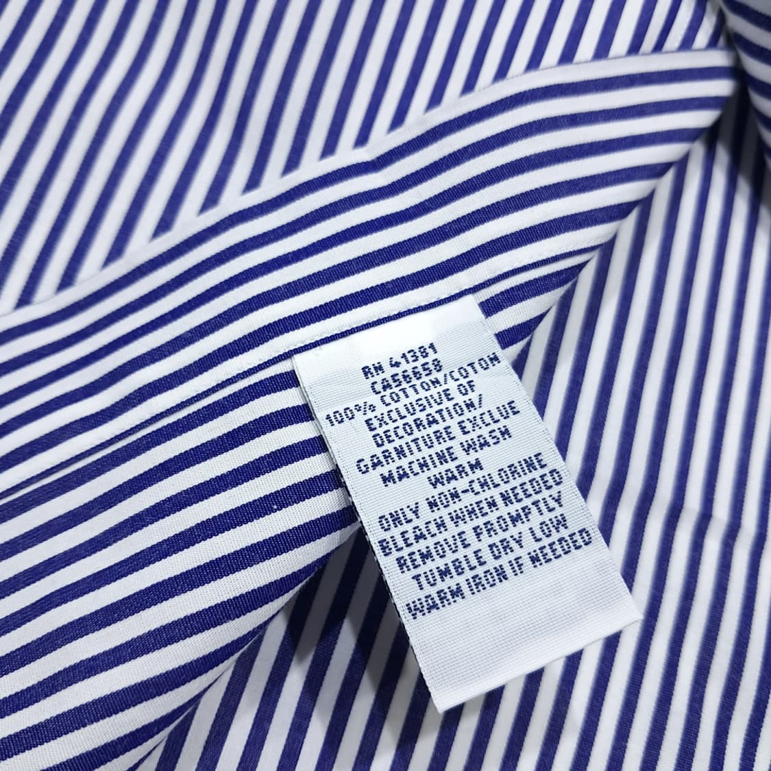 CK132 2XLT 폴로 코튼 로얄블루 스트라이프 레드포니 셔츠 남방 상품이미지5