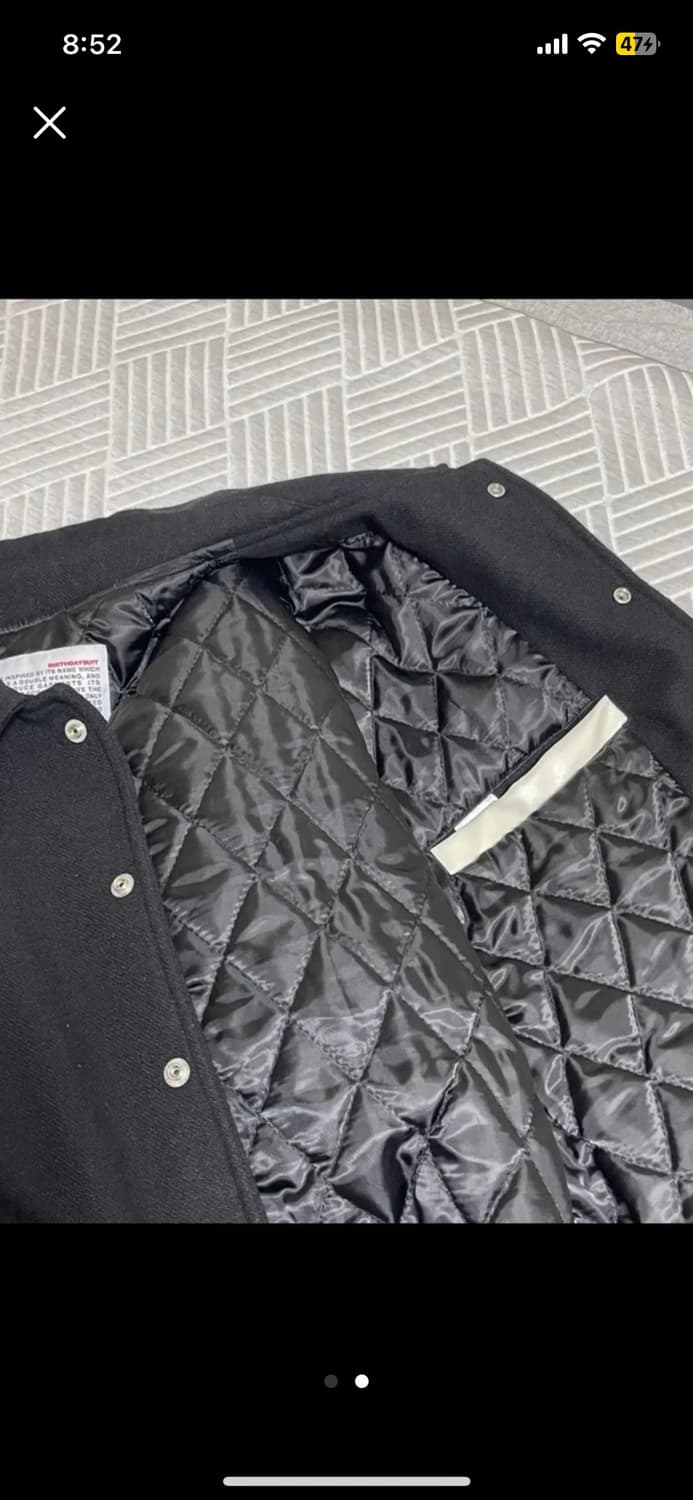 벌스데이스투 바시티 자켓 블랙 L (STADIUM JACKET) 상품이미지2