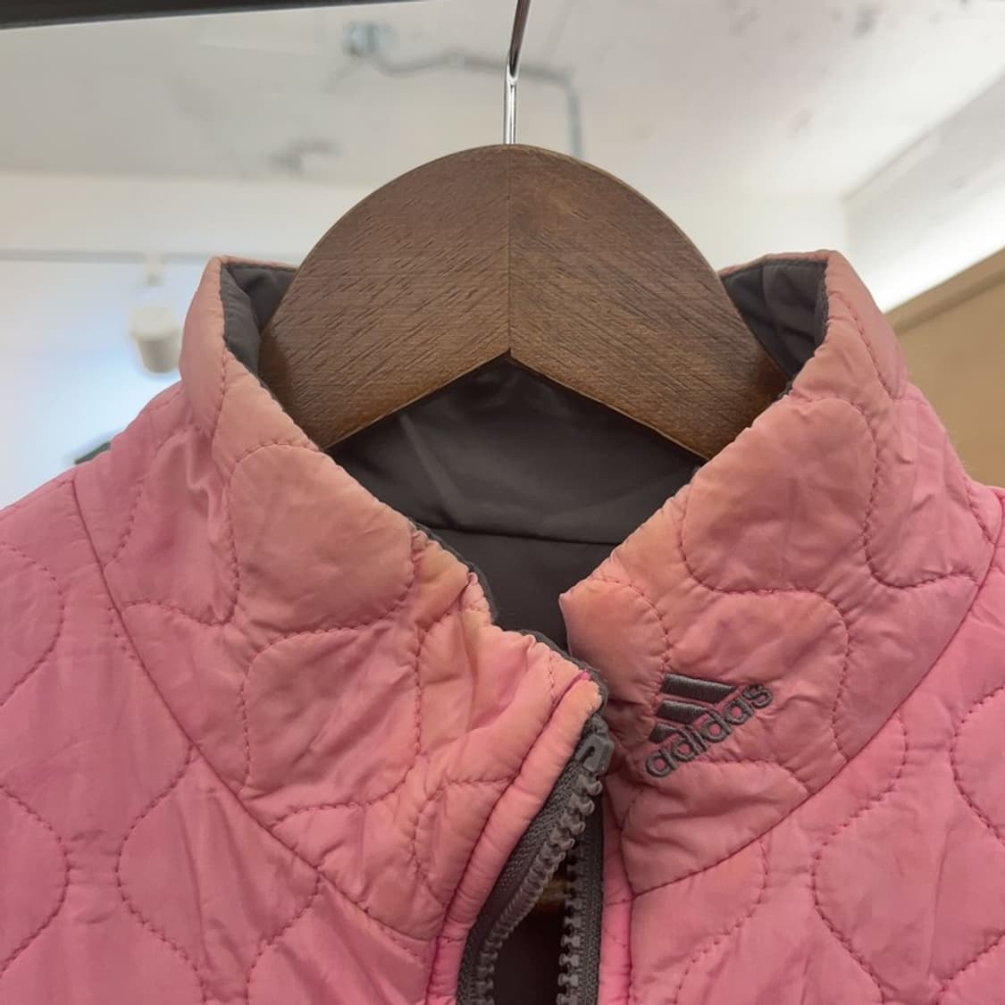 아디다스 올드스쿨 Y2K 그레이핑크 바람막이 퀄팅자켓 95 C08278 상품이미지8