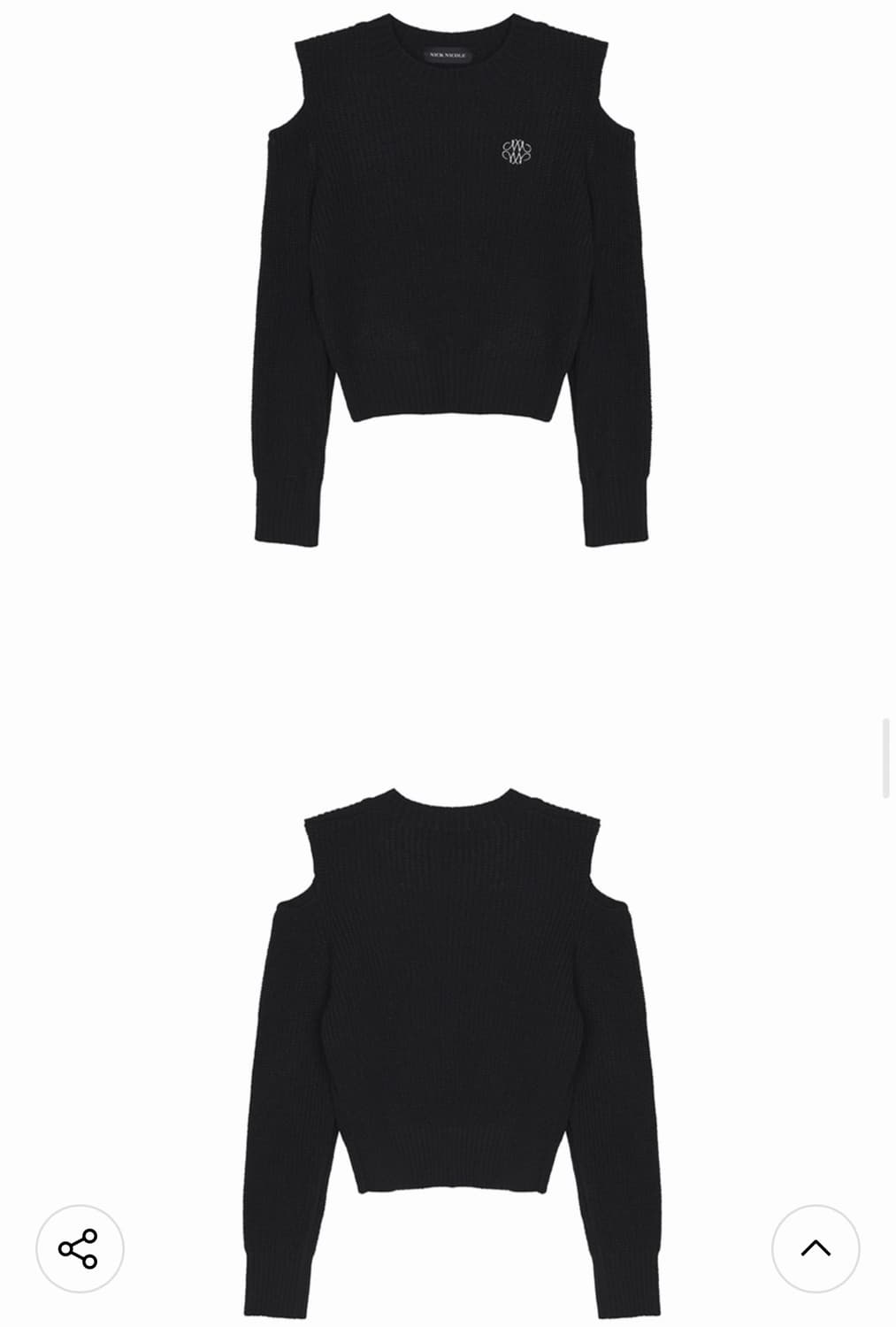 닉앤니콜 숄더 컷아웃 니트 블랙 FREE 상품이미지5