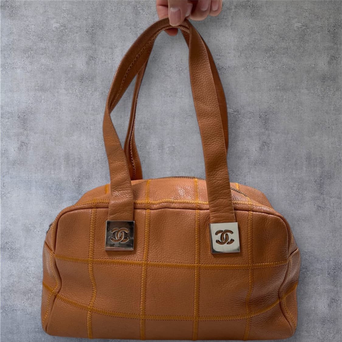 샤넬 Chanel 브라운 빈티지 가죽 보스턴백 숄더백 상품이미지1