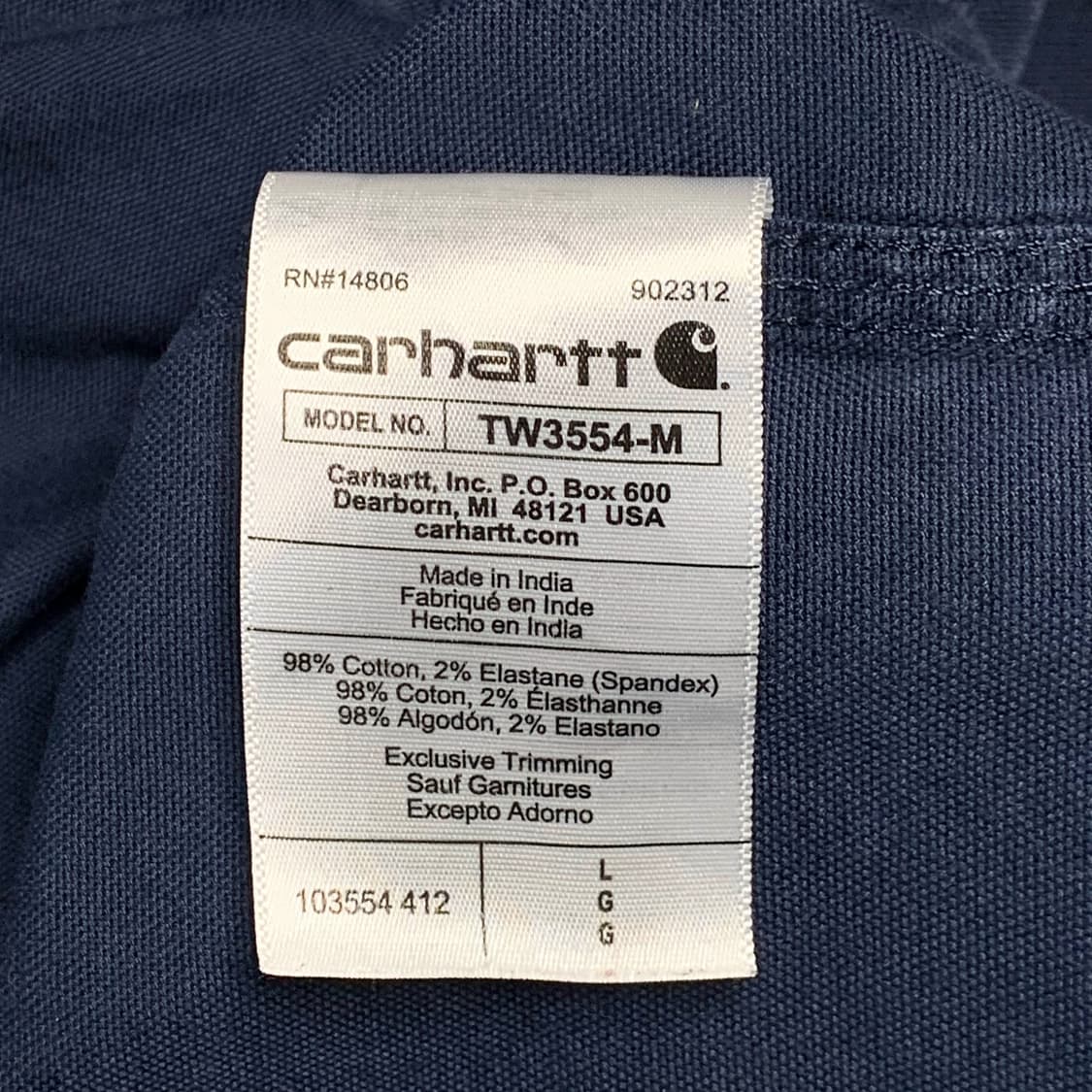 [L] 칼하트 러기드 플렉스 릴렉스드핏 워크셔츠 네이비 상품이미지5