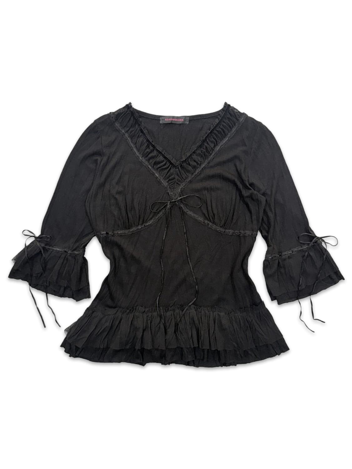 빈티지 ALGONQUINS 프릴 리본 디테일 블라우스 상품이미지1