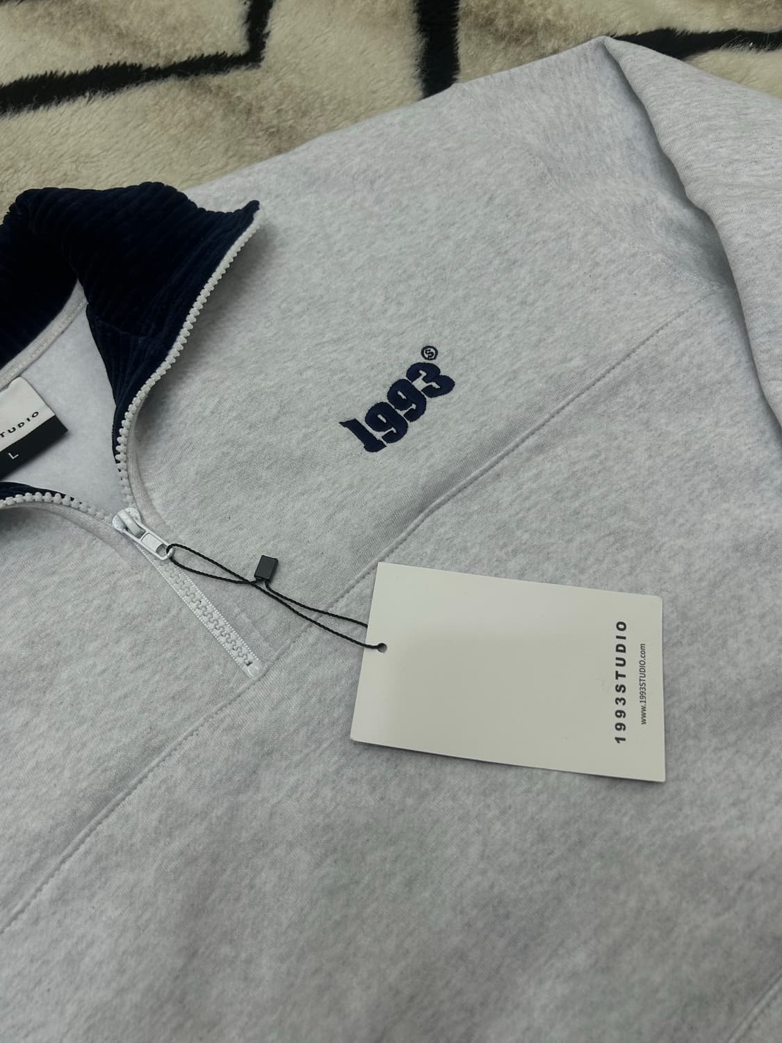 [L]1993스튜디오 오버핏 하프집업 맨투맨/멜란지그레이/기모 상품이미지1