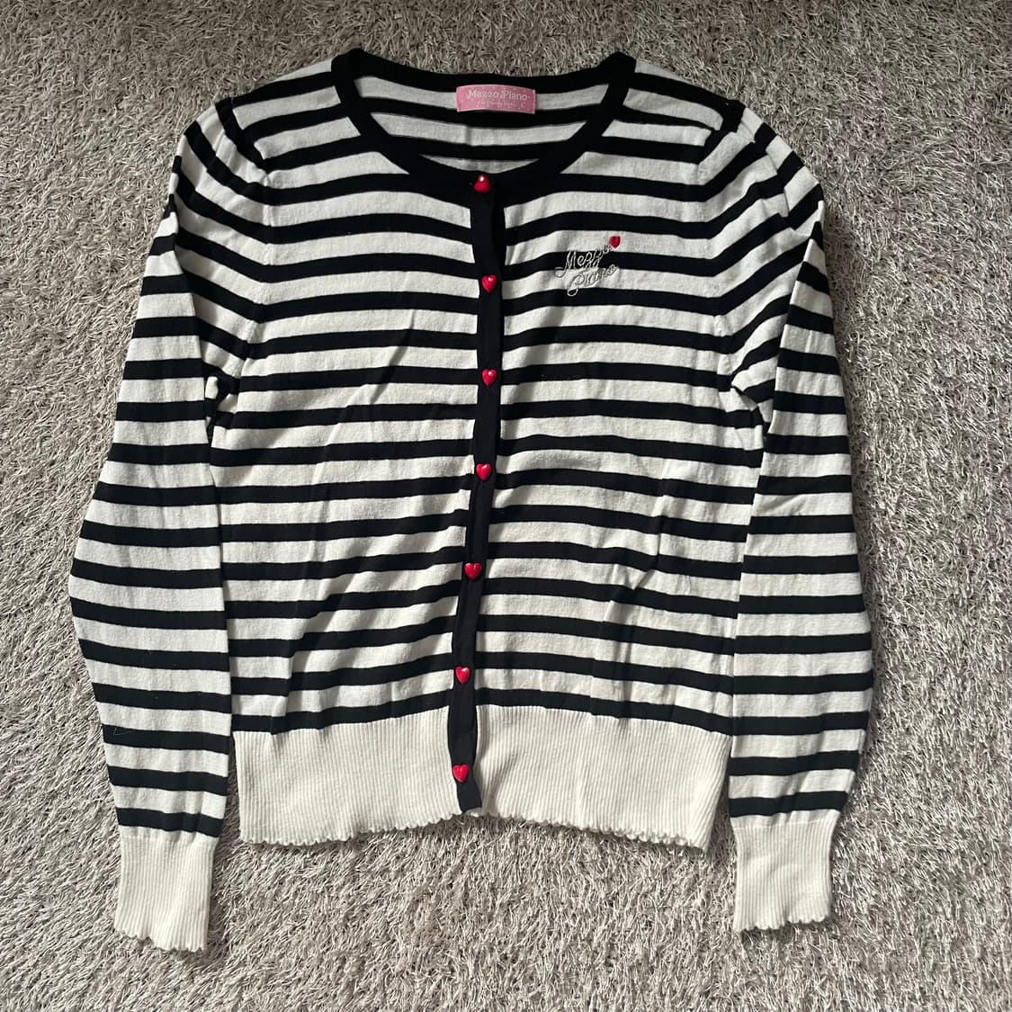 메조피아노 단가라 스트라이프 가디건 상품이미지1