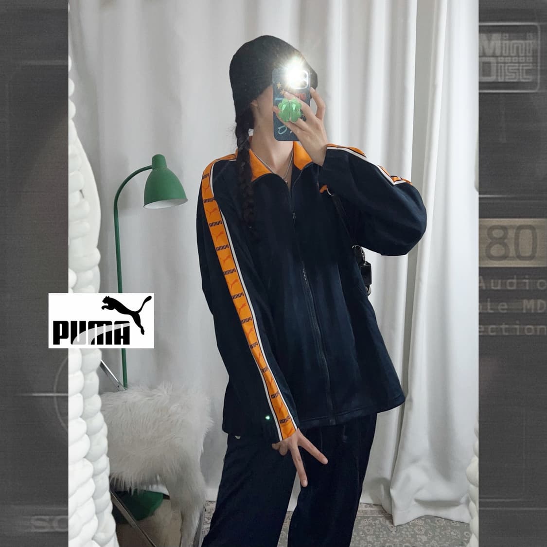 퓨마 네이비 & 오렌지 백 로고 져지 상품이미지1