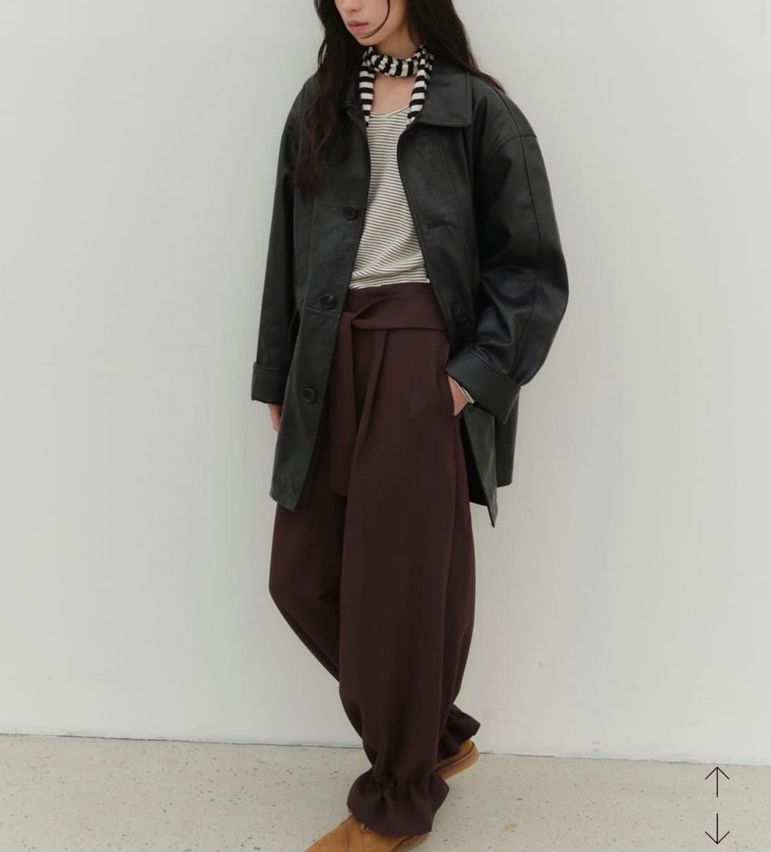 [급처/품절제품] 온무드 비건 레더 자켓 블랙 상품이미지2