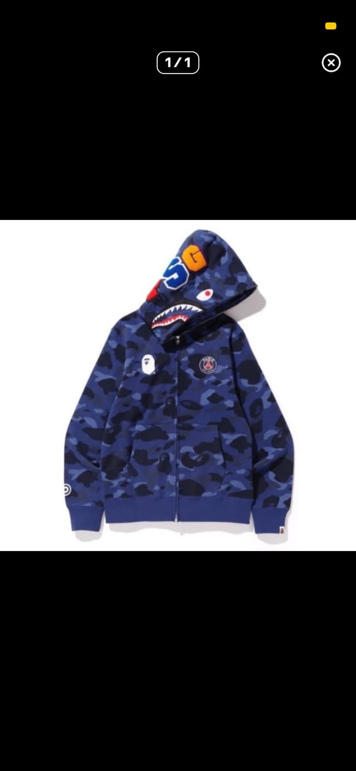 베이프 파리생제르망 (psg) 샤크 후드집업 상품이미지1
