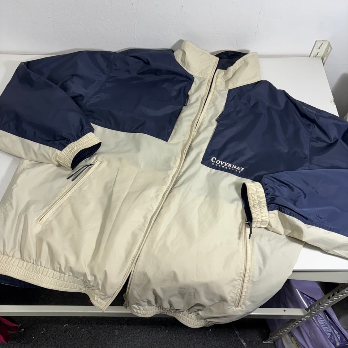 XL 커버낫 네이비 오버핏 기본로고 나일론 바막자켓 상품이미지4