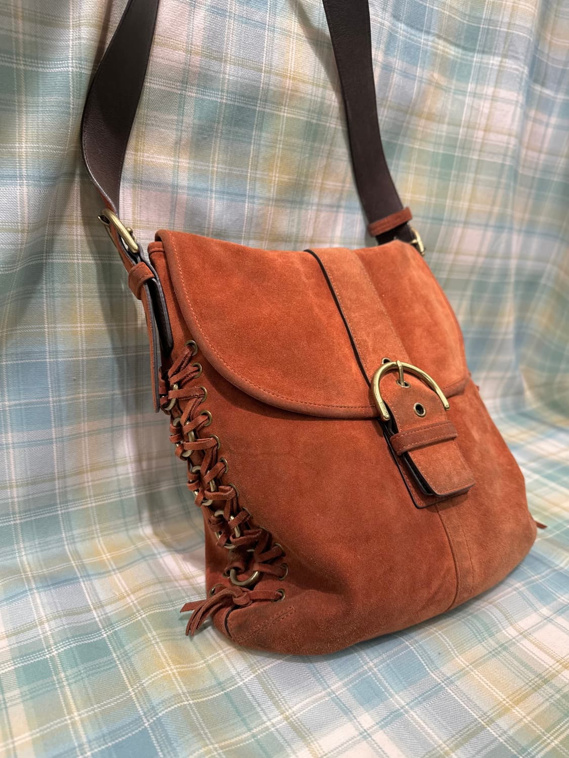 COACH rope detail velvet shoulder bag 상품이미지3