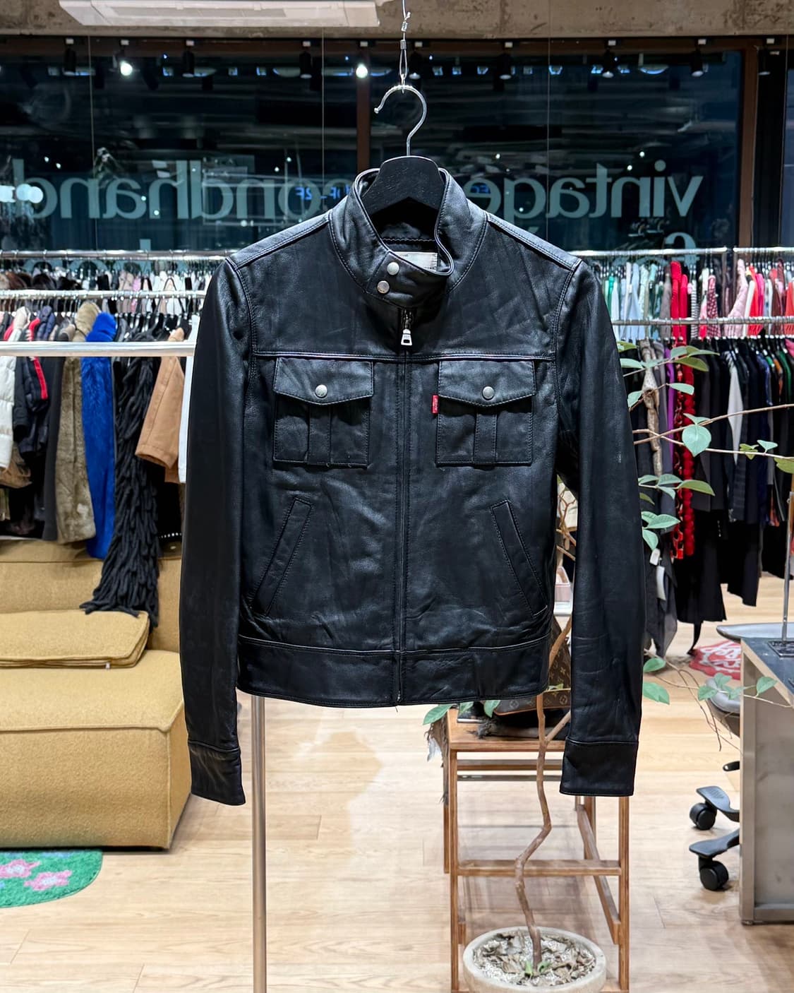 리바이스 블랙 쉽스킨 레더 자켓  상품이미지1