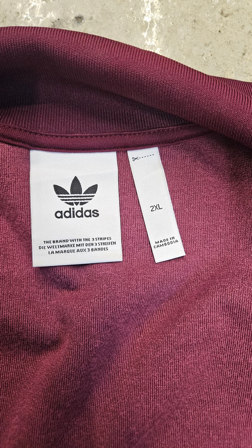 아디다스 벨벳 벨루어 트랙탑 버건디 2XL 상품이미지4