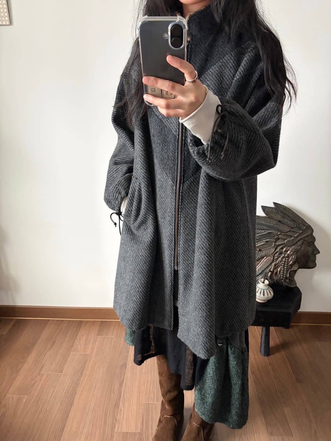 wool zip-up coat 상품이미지4