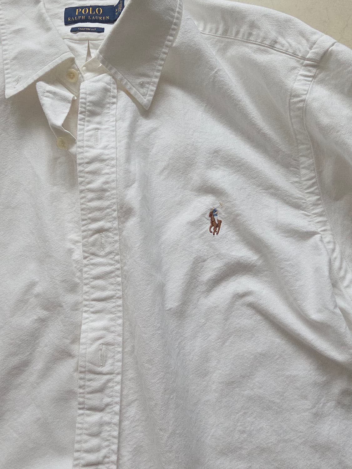 폴로 옥스포드셔츠 커스텀핏 XL 화이트 상품이미지4