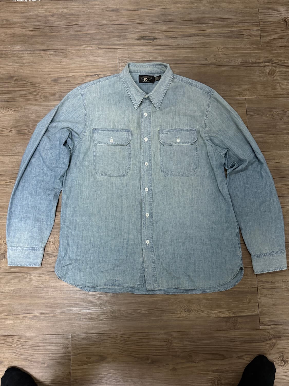 RRL 인디고 샴브레이 워크셔츠 XL 상품이미지1