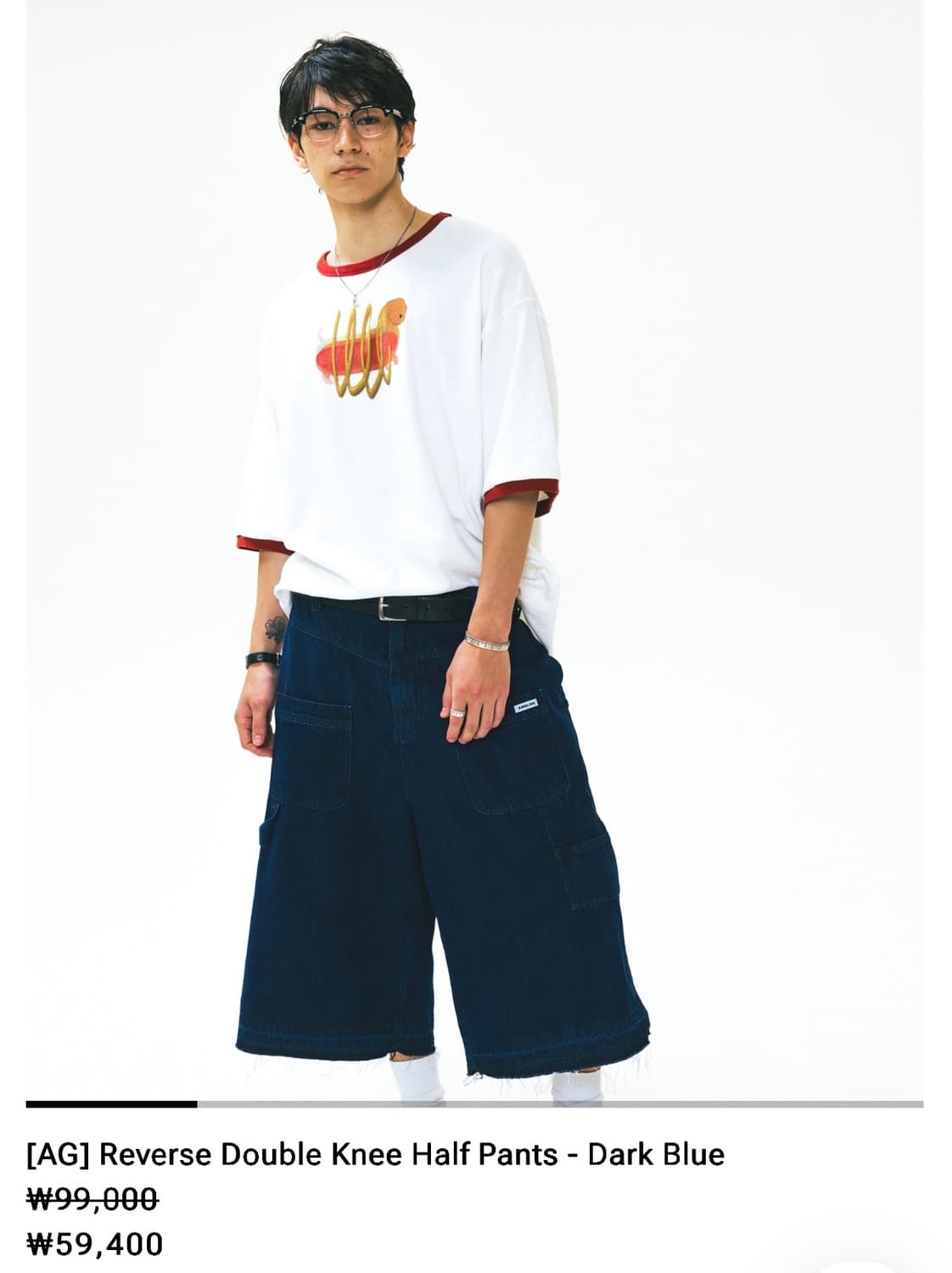 앵글런 벌룬 버뮤다 데님쇼츠 상품이미지1