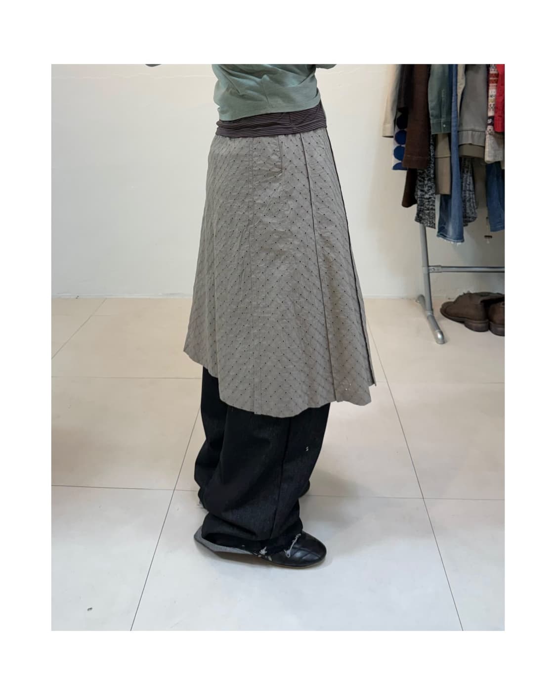 빈티지 펀칭 스커트 상품이미지2