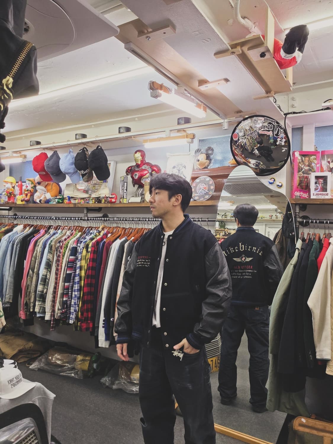 90's Mike birdies 바시티 레더 자켓 상품이미지1