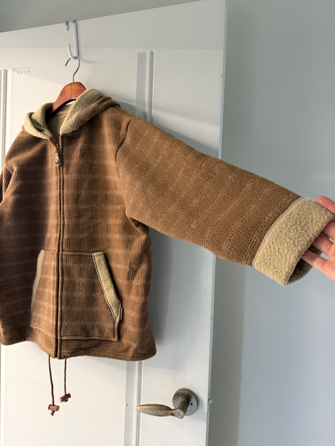 일본빈티지 브라운 플리스 후드 자켓 점퍼 상품이미지7