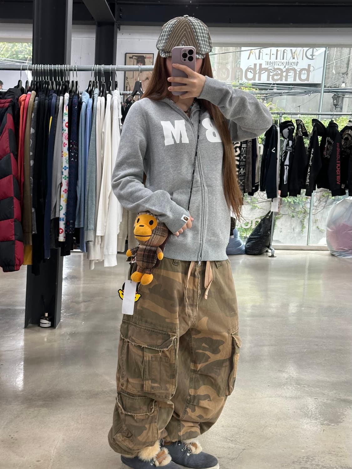 베이프 베이비마일로 백로고 투웨이후드집업 상품이미지3