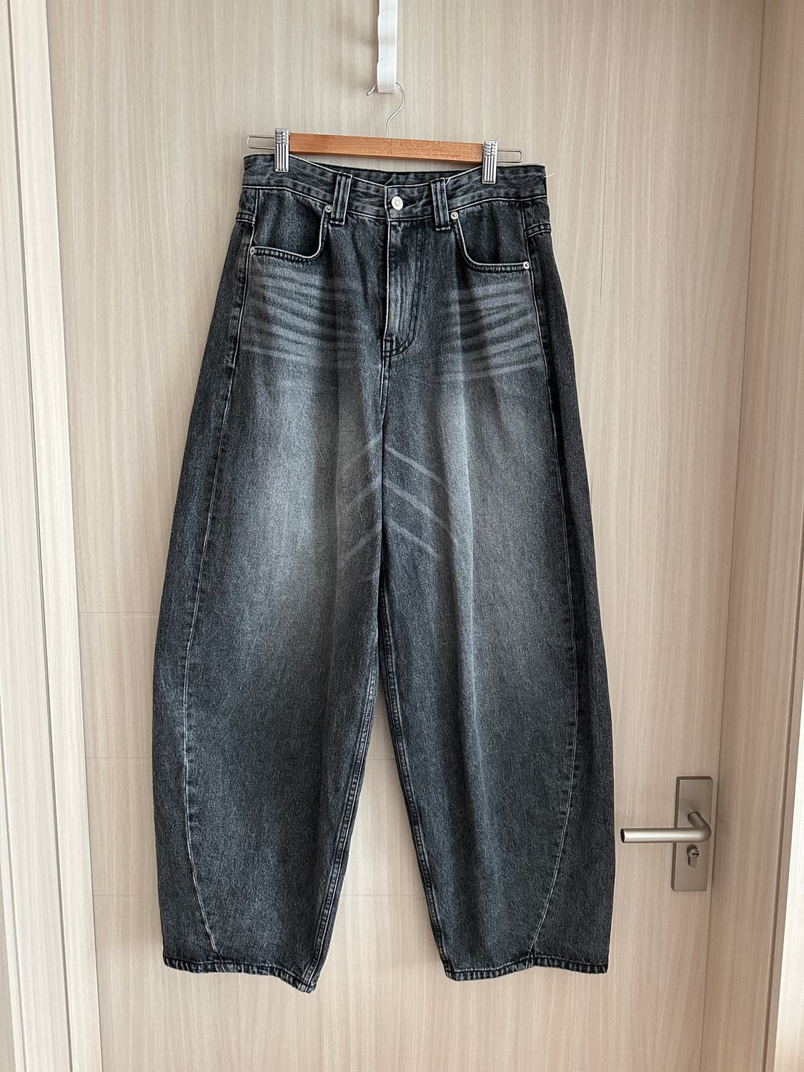 노운 와이드 커브드 데님 팸츠 상품이미지2