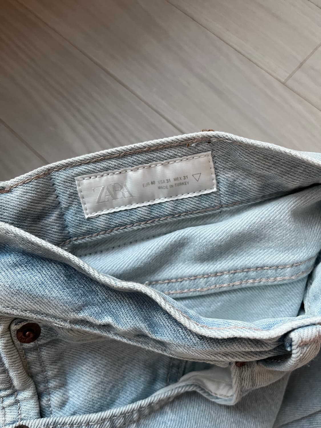 라이트블루 빈티지 워시드 데님팬츠 상품이미지5