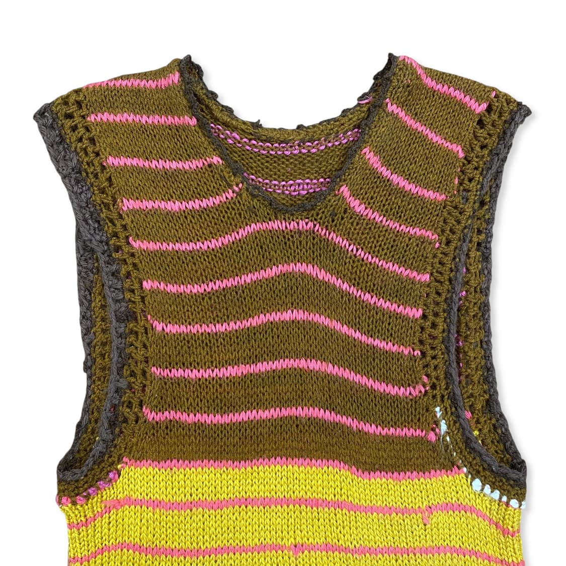 Multi brown knit vest 상품이미지4