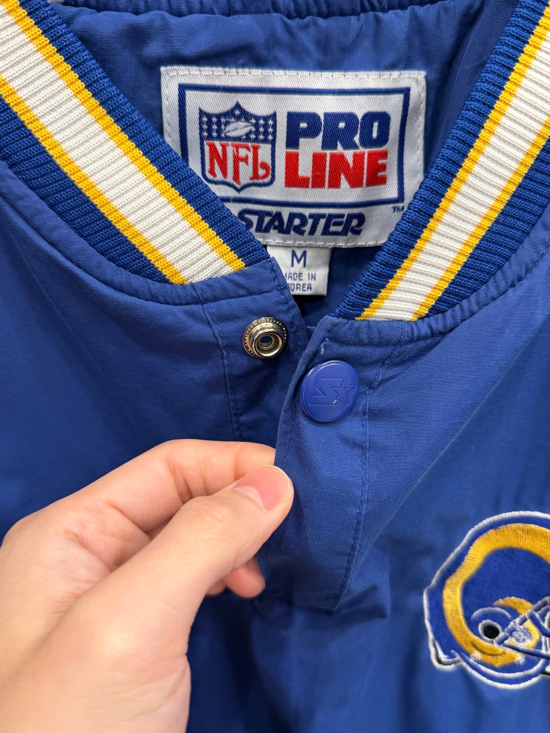 90s Starter 스타터 Pro Line NFL LA램스 나일론 웜업 상품이미지5
