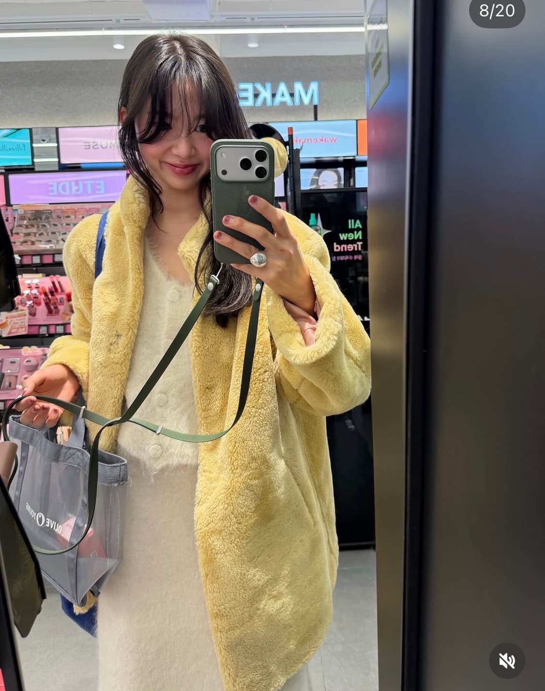 새상품)파르벵 farven 울 쉐어링 퍼 하프 자켓 코트 상품이미지8