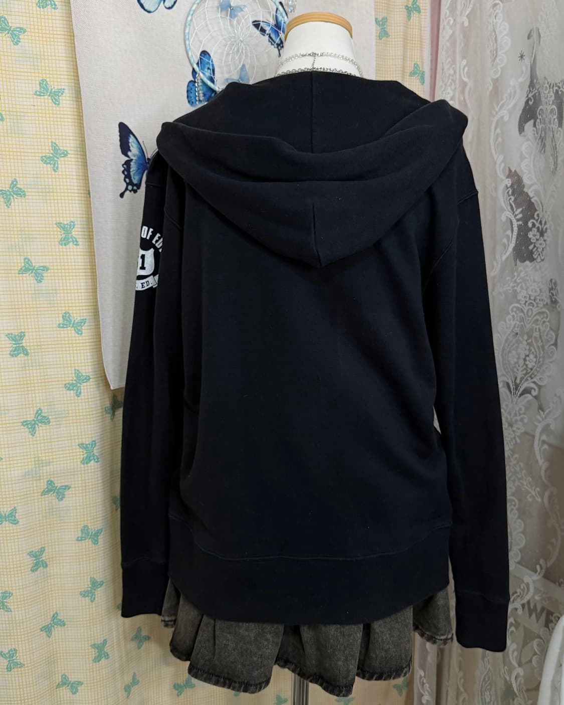 에드윈 블랙 오버핏 후드 집업 상품이미지8