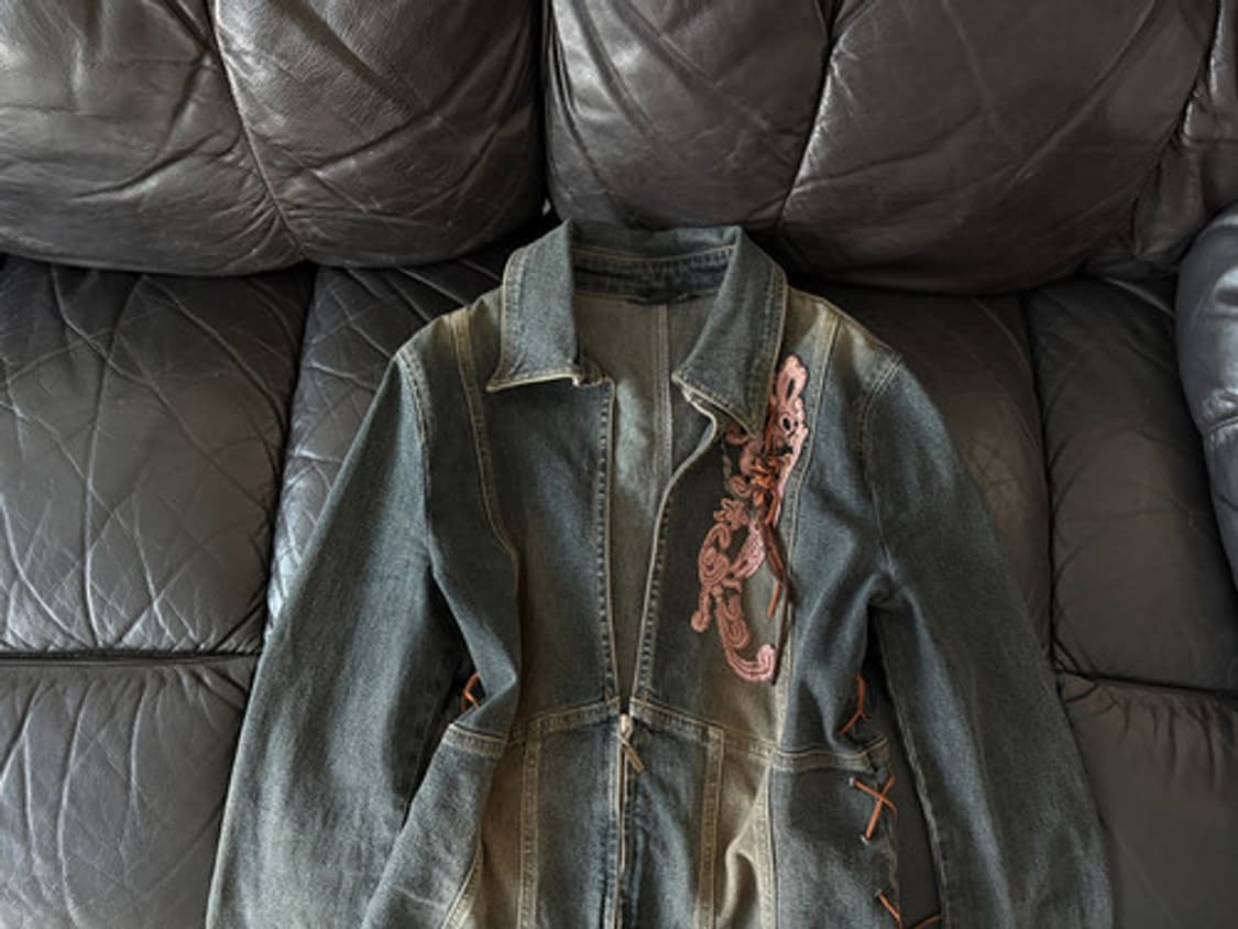 y2k lace trim denim jacket 상품이미지5