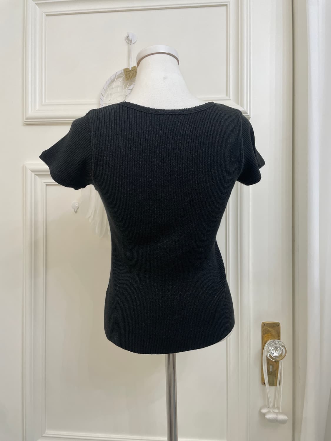 black twinkle span basic top(size-M) 상품이미지3