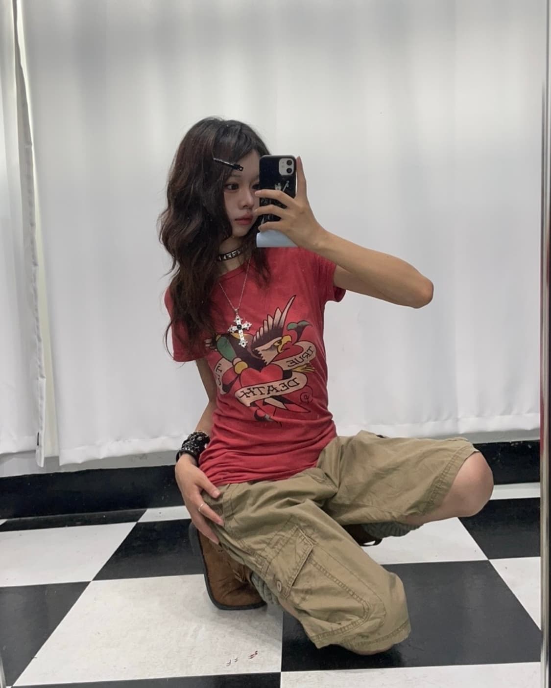 🎸Ed Hardy 레드 프린팅 티셔츠 상품이미지1
