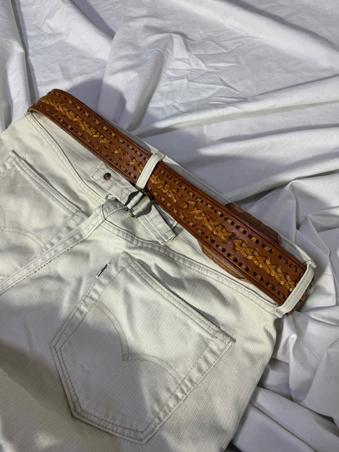 빈티지 위빙 레더 벨트 상품이미지2