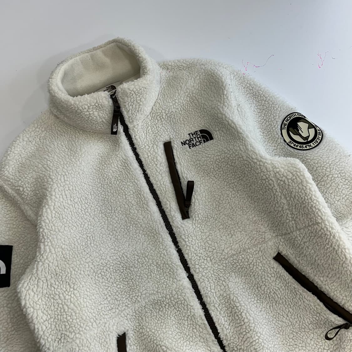 The north face 노스페이스 브라운 아이보리 후리스 집업 상품이미지5