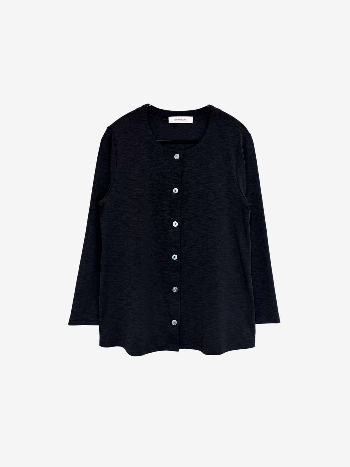 Round Neck Soft Cardigan - Black 상품이미지4