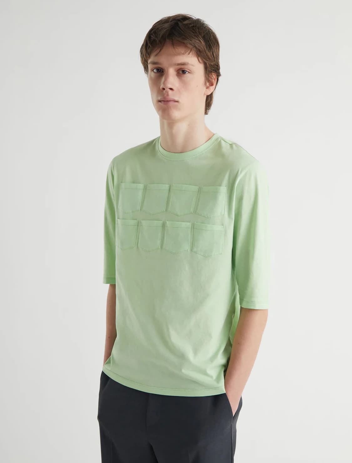 [S,M,L]팔로마울 Arisa 포켓 티셔츠/그린 상품이미지1