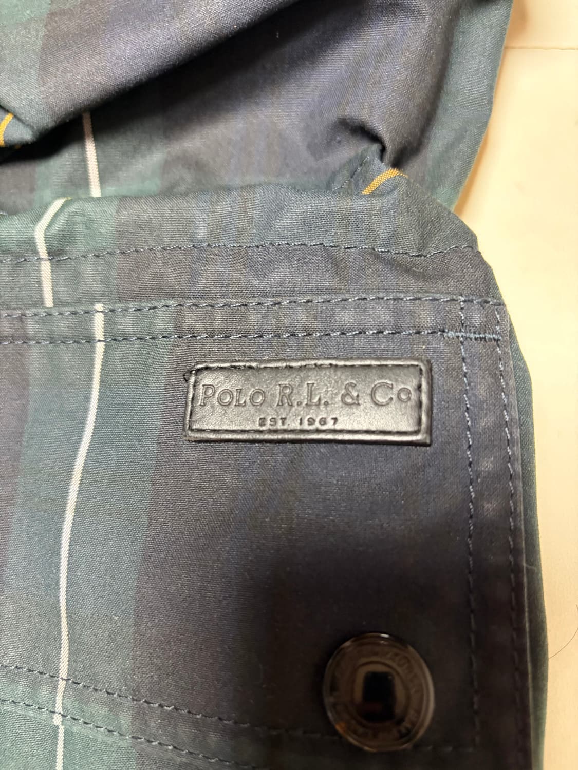 (M) 폴로 랄프로렌 타탄체크 왁스 바이커 벨티드 자켓 상품이미지9